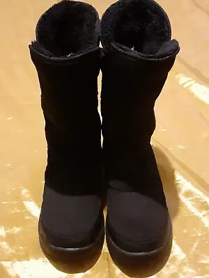 £10 • Buy Hawkins Sport Women's Black Fabric Mid Calf Winter Boots UK Size S  Heel 2cm
