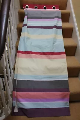 8072 Lovely Pair Next Curtains Multi Colour Stripe 53 X 72  Drop Each VGC  • £23