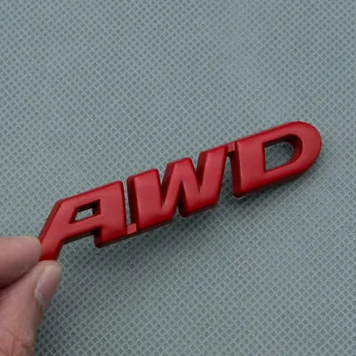 Red Metal AWD Car Trunk Rear Fender Emblem Badge Decal Sticker 4WD SUV V6 3D • $6.30