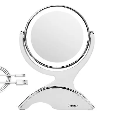 Makeup Mirror Double Sided 1X 10X Magnifying Mirror With LED Lights USB Charging • £18.99