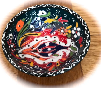 £12.50 • Buy Hand Painted Brightly Coloured Ceramic Tapas Dipping Bowl Portuguese