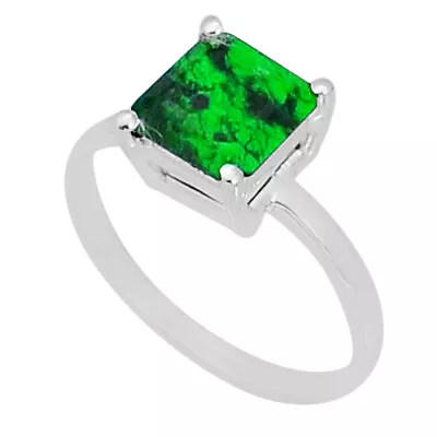 925 Silver 2.42cts Faceted Natural Green Maw Sit Sit Ring Jewelry Size 6.5 Y2142 • $16.79