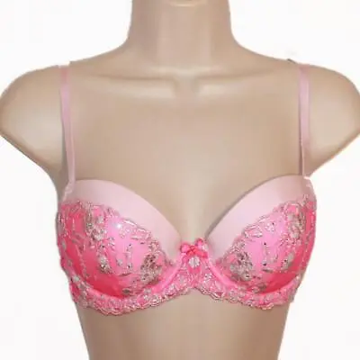 Victoria's Secret Dream Angels Lightly-Lined Lace Demi Bra 34C *Pink* NEW • $24.99