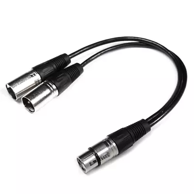 BRIEFCEC XLR Y Cable Microphone Splitter Cable XLR Female To Dual XLR Male 3 To • £9.70