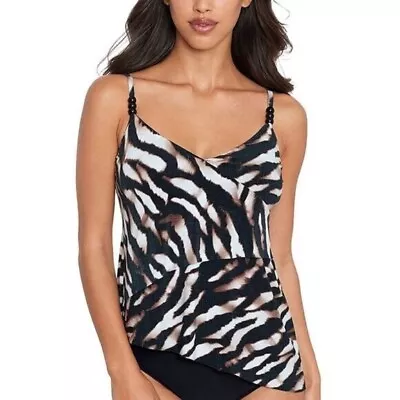 Magicsuit By Miraclesuit Women's Elsa Zimbabwe Tiered Tankini Swimsuit Top Only • $35