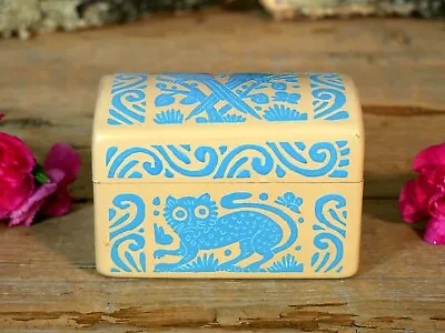 Sm Lacquer Box Love Birds & Nagual Shapeshifter Handmade Olinalá Mexico Folk Art • $28