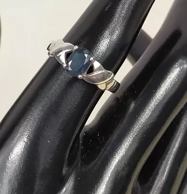 Sterling Silver 925 Ring Blue Green Spinel Gemstone Ring Size P • £14.95