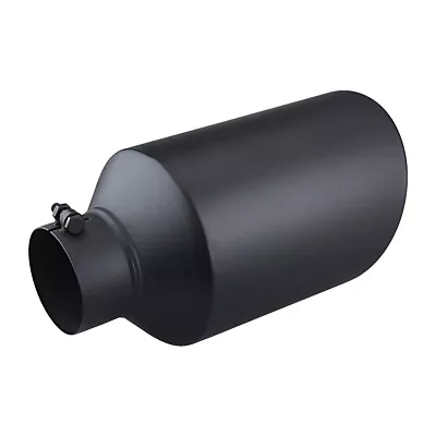 4  Inlet 8  Outlet 15  Long Stainless Steel Rolled Edge Black Exhaust Tip Diesel • $57