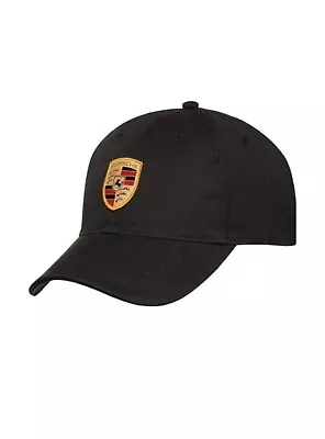 Porsche Crest Logo Baseball Hat - Brass Trims-  One Size - Black • $24.15