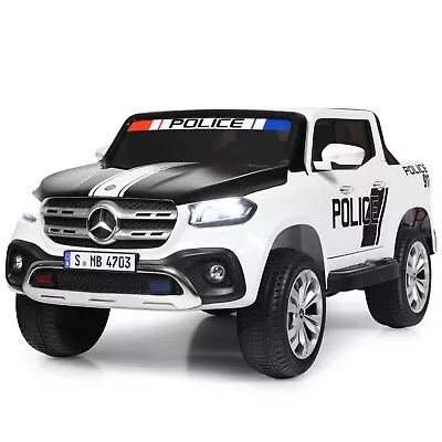 $329.95 • Buy 12V 2-Seater Kids Ride On Police Car Licensed Mercedes Benz X Class RC W/ Trunk