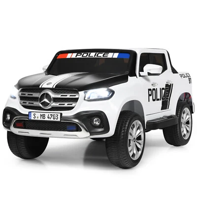 $329.95 • Buy 12V 2-Seater Kids Ride On Police Car Licensed Mercedes Benz X Class RC W/ Trunk