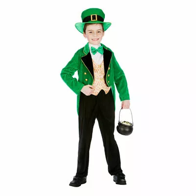 Boys 11-13 Yrs Child Leprechaun Irish St Patricks Day Fancy Dress Costume Outfit • £18.99