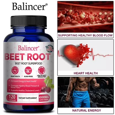 Beetroot Extract Capsules Super Strength 4500mg  100% Natural Veg Capsule • £7.73