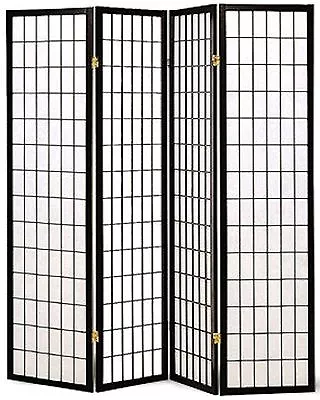 Room Divider Privacy Screen Panel Asian Shoji Design Black • $95