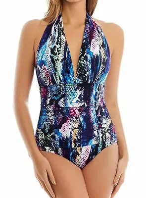 Magicsuit / Miraclesuit Size 8 Boa Cloudia One Piece Swimsuit Ruched Plunged New • $47.12