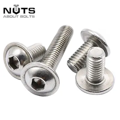 M3 M4 M5 M6 M8 Flanged Button Dome Head Socket Screws Allen Bolts A2 Stainless • £10.99