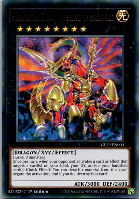 GFTP-EN004 Hieratic Sky Dragon Overlord Of Heliopolis Ultra Rare NM Yugioh Card • £2.15