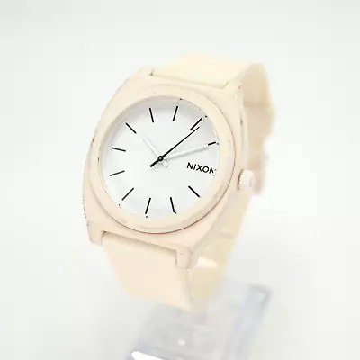 NIXON The Time Teller Mens Watch All White Resin Strap With New Battery • $26.99