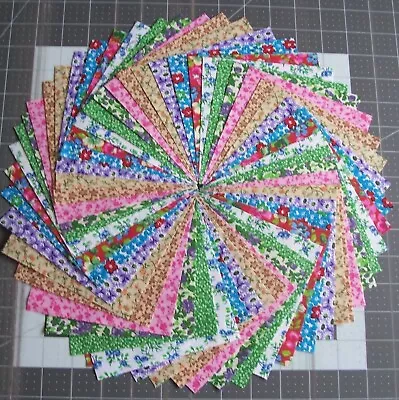 54 Calico Floral Fabric 5  Quilt Squares Bundle Cotton Charm • $7.50