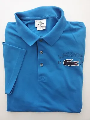 Lacoste Polo Shirt Mens Sz 6 Extra Large XL Blue Big Croc Logo 1927 • $22.99