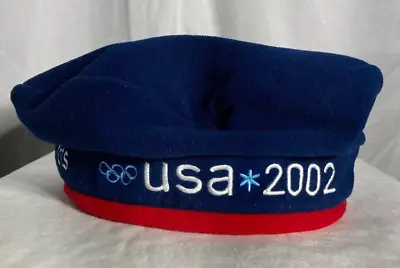 Vtg. Roots 2002 U.S. Olympic Polyester Beanie Beret Hat Unisex Blue OS. Canada • £20.27