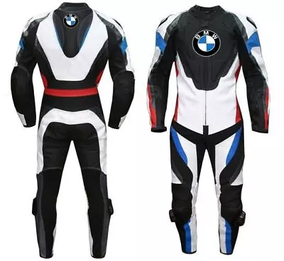 Black Motorbike Racing Leather Suit Motorcycle Leathers Cowhide BMW Gears • $399