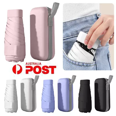 $14.99 • Buy Mini Pocket Compact Umbrella Anti UV Sun Rain 6Folding Windproof Travel Umbrella