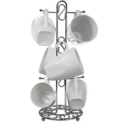 Countertop Coffee Mug Teacup Organizer Stand Rack Tree Hooks Holds 6 Mugs • $21.12