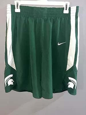 Nike Dri-Fit Michigan State Spartans Athletic Shorts Drawstring Mens L 8” Inseam • $15