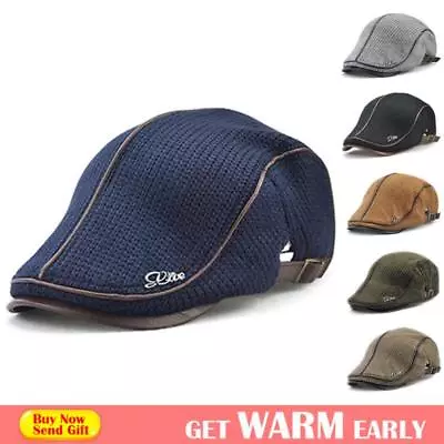 Winter Hat Men Warm Thick Plush Cotton Autumn Knit Cap Casual Vintage Beret • $17.92