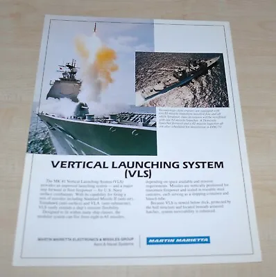 VLS Martin Marietta Vertical Launching Systems Fleet Navy Brochure Prospekt • $4.99
