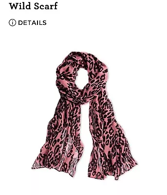 Cabi Wild Scarf 5582 Cranberry Crush Collection Pink And Black Print • $15