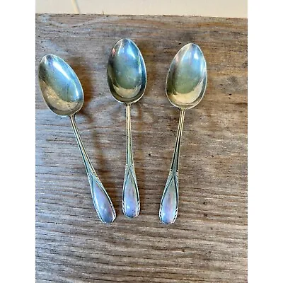 Manchester Sterling Silver Serving Spoons Set Of 3  Polly Lawton 1935 • $175