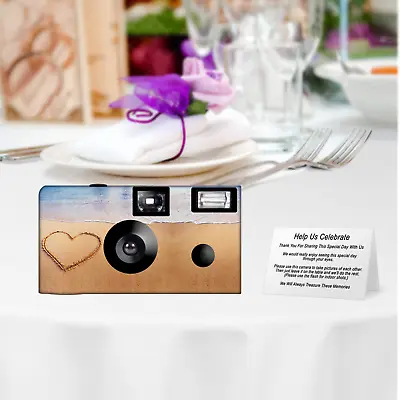 5 Pack- Love In The Sand Disposable Cameras- Wedding (F50512) • $83.45