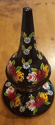 Decorative Canal Boat / Barge Art Floral Handpaited Tin  Finial / Capping Lid. • £20
