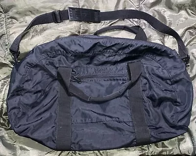 Vintage Eddie Bauer XL Duffle Bag Maroon Black Double Strap Equipment Gym Travel • $16