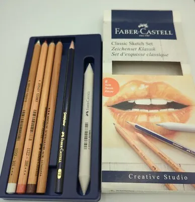 Faber-Castell UNUSED 6 Piece Classic Sketch Set - Graphite & Pastel Pencil • $11.50