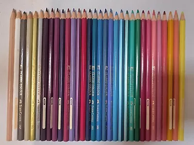 Faber Castell Classic Colour Colouring Pencils 32pcs Metallics/Pastels Included • £10