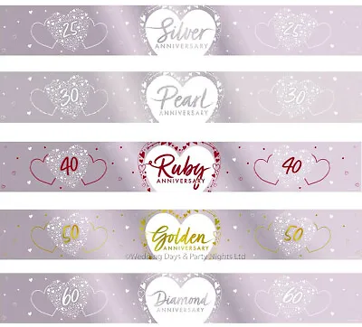 £2.48 • Buy 9ft Sparkly Foil Happy Wedding Anniversary Banner Party Wall Door Decorations