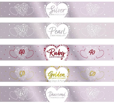 9ft Sparkly Foil Happy Wedding Anniversary Banner Party Wall Door Decorations • £1.84