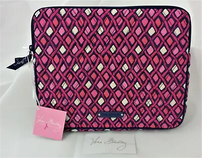 Vera Bradley Katalina Pink Diamonds Tablet EReader Sleeve 10.25x8.25 Padded Zip • $13.98