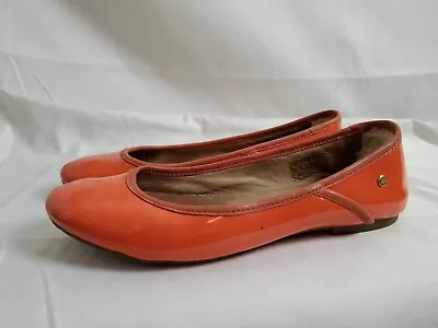 Ugg Australia Antora Patent Leather Ballet Flat Orange Size 5.5 • $29