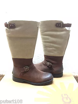 UGG DALEANE BROWN NATURAL SHEARLING LEATHER Boot US 6 / EU 37 / UK 4.5 • $149.99