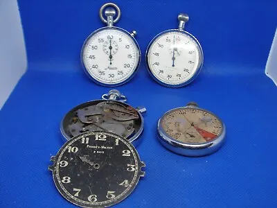 Pocket Timer Stop Watch Part Lot Meyylan Minerva Phinney Parts Or Repair! Jk • $37.50