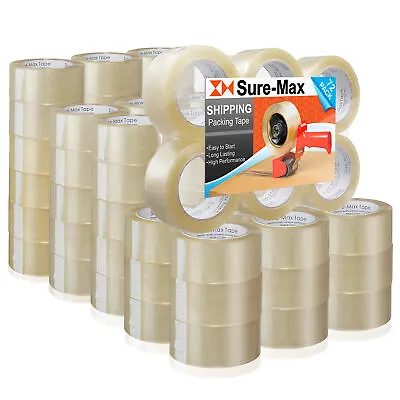 72 Rolls Carton Sealing Clear Packing Tape Box Shipping- 1.8 Mil 2  X 110 Yards • $89.99