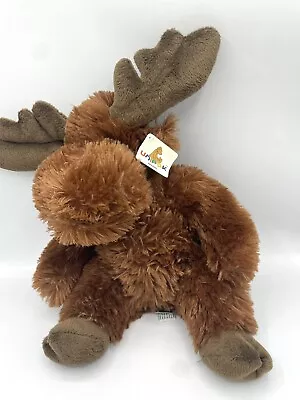 Unipak 12  Moose Plush Brown Stuffed Animal Toy Antlers 2011 Floppy • $10