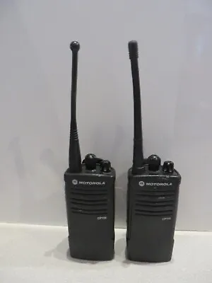 LOT OF 2 MOTOROLA CP110 Two Way Radio UHF 2CH 2W H96RCC9AA2AA W/ Batt • $149.99