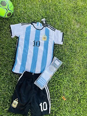 MESSI Kids Full Set  5-6 Years Old Boy HOME JERSEY SHORTS AND SOCKS • $39.99