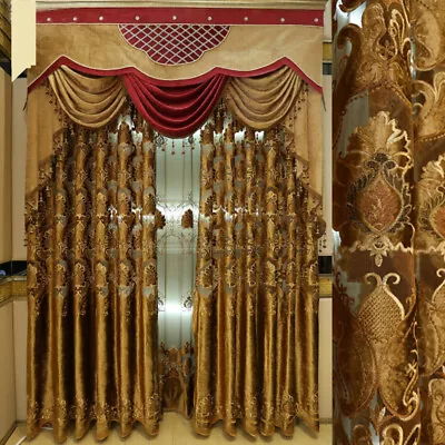 European Modern Luxurious Hollow Out Velvet Embroidered Curtain Valance M1282 • $203.30