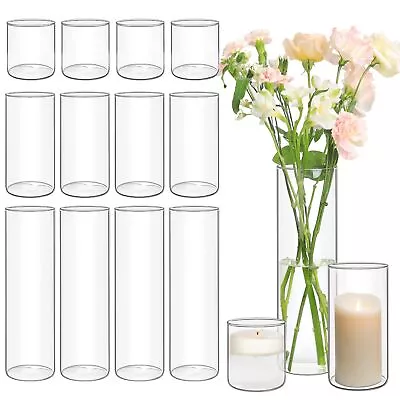 ComSaf Glass Cylinder Vases Pack Of 15 Clear Bud Vases For Centerpieces Weedi... • $85.88